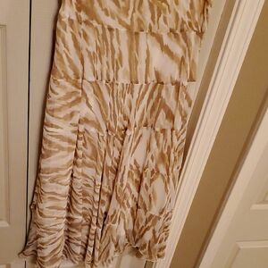 Chic Zebra Print Tiered Skirt lined